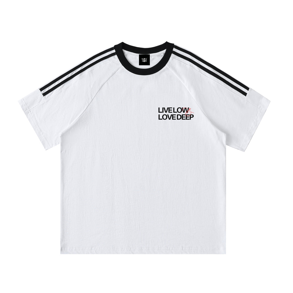 white,shirt,tshirt,live low love deep,unisex
