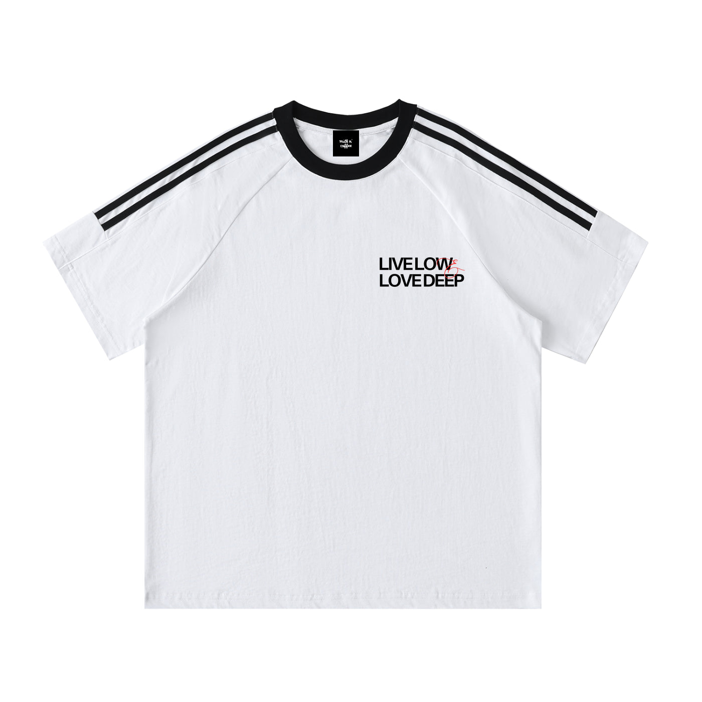 white,shirt,tshirt,live low love deep,unisex